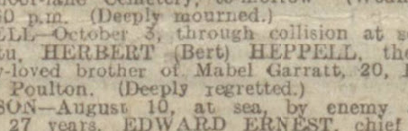 Crew Casualty Herbert Heppell