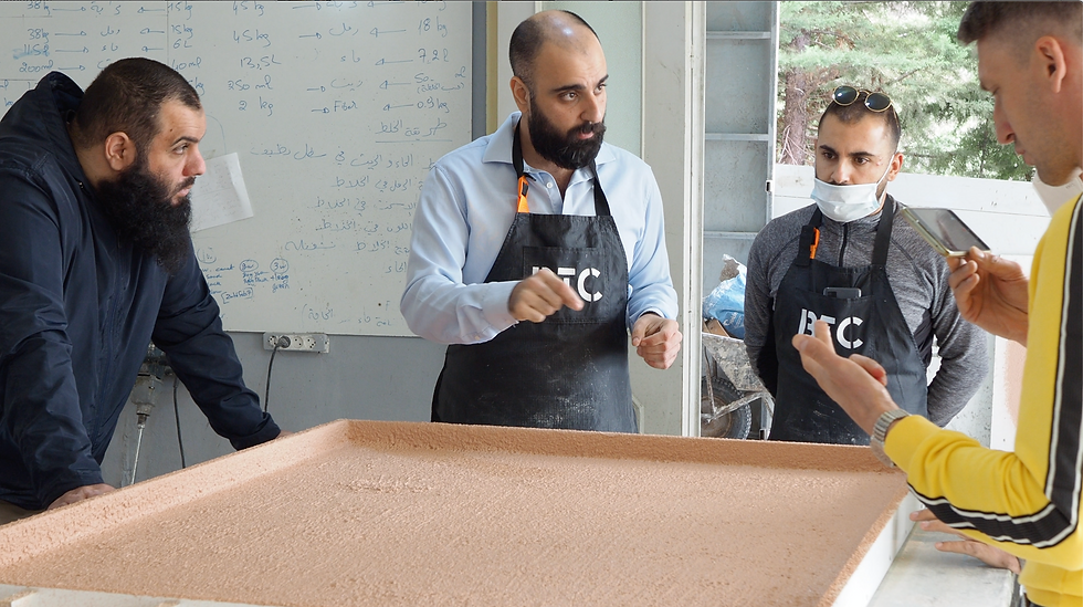 Master class: fiberglass concrete for interiors. hand pressed technique