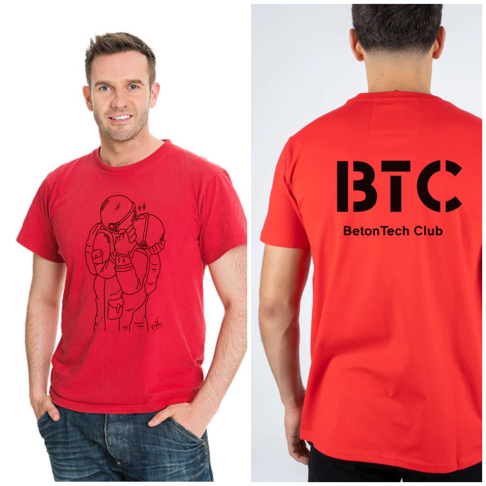 Футболка BetonTech Club "Cosmic lovers", красный