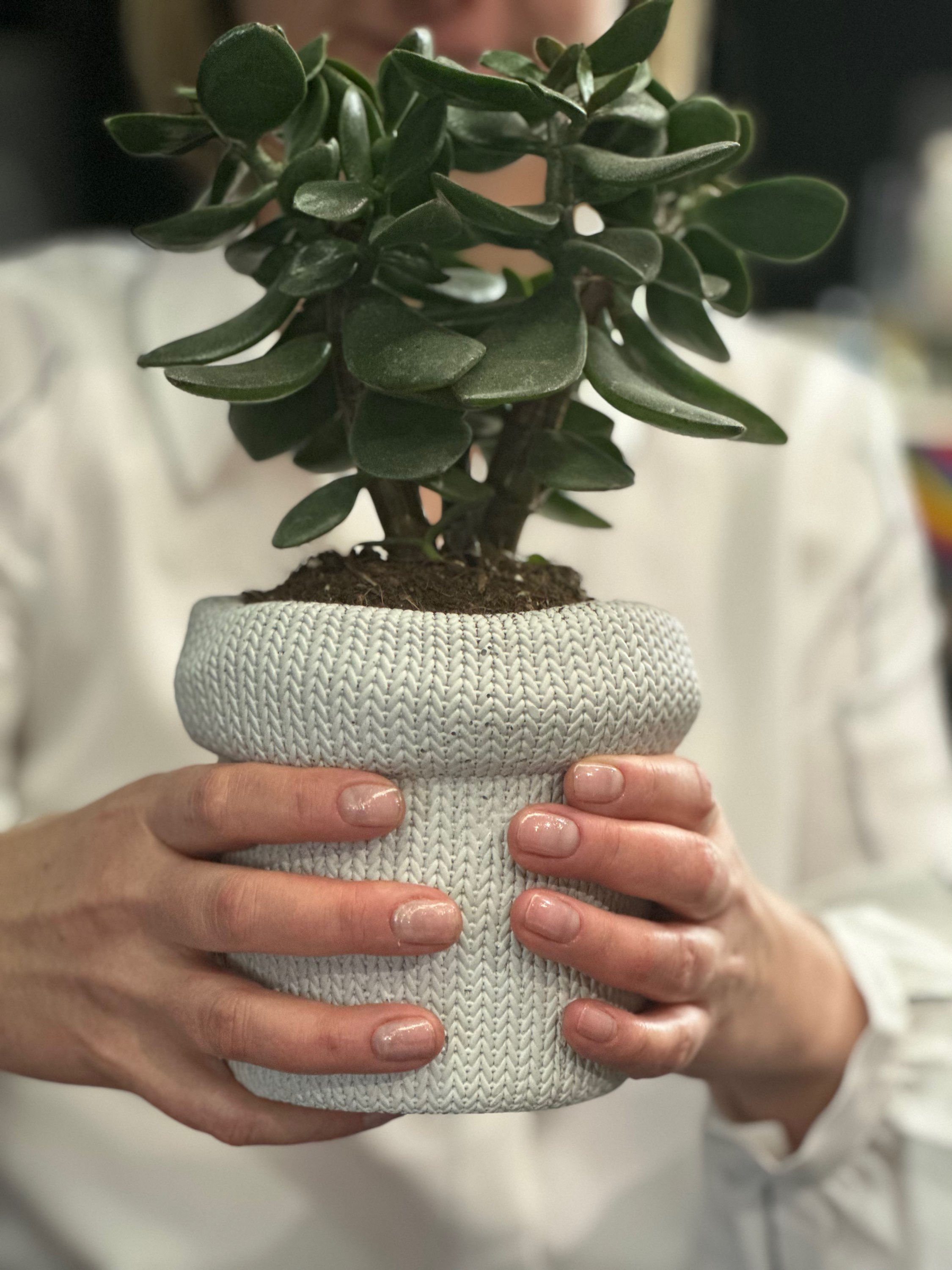 Кашпо «Вязаный» бетон