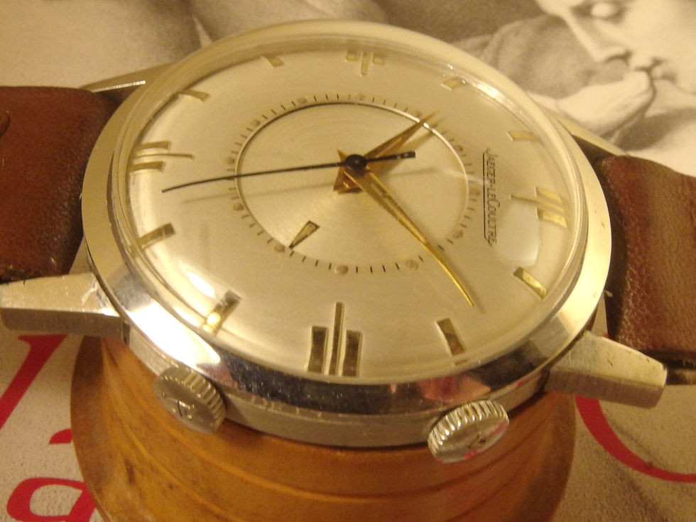 Miniatura: 4138 ORIGINAL VINTAGE JAEGER LECOULTRE MEMOVOX ALARM IN STEEL, C. 1960