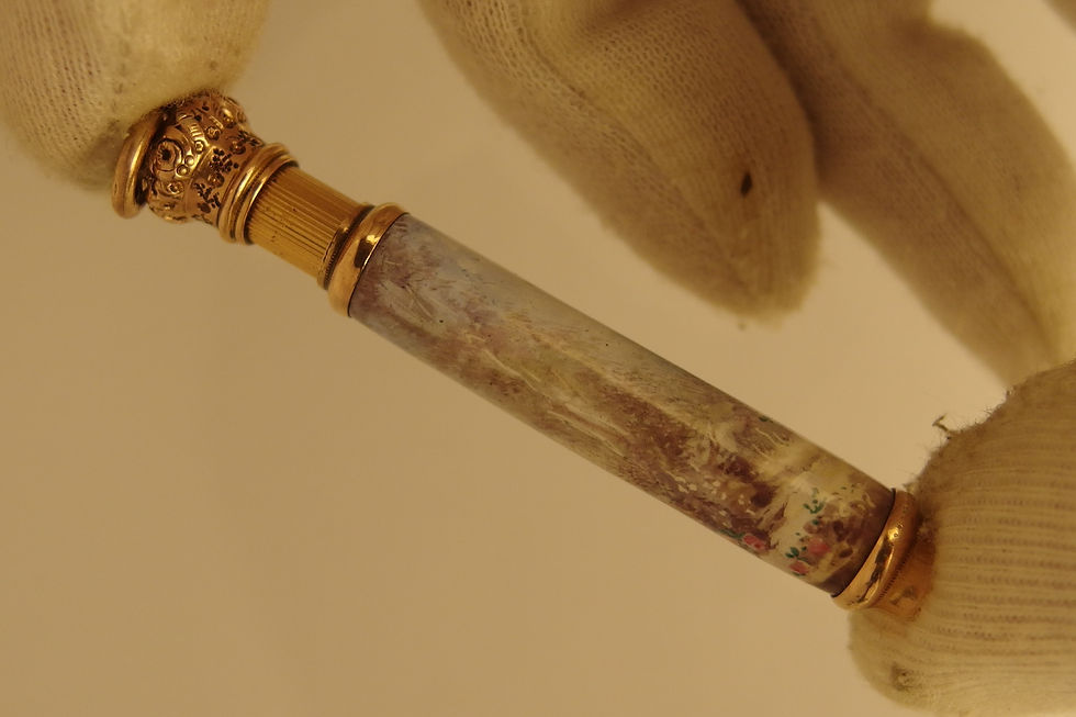 Miniatura: 1996 BEAUTIFUL GOLD PENCIL EROTIC PORCELAIN MOTIV