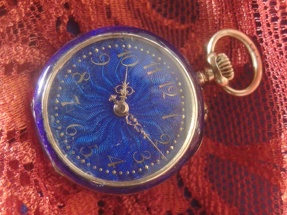 Miniatura: 4360 ORIGINAL VINTAGE EXQUISITE 14K GOLD & DIAMONDS ENAMEL P WATCH, LIS, C. 1880
