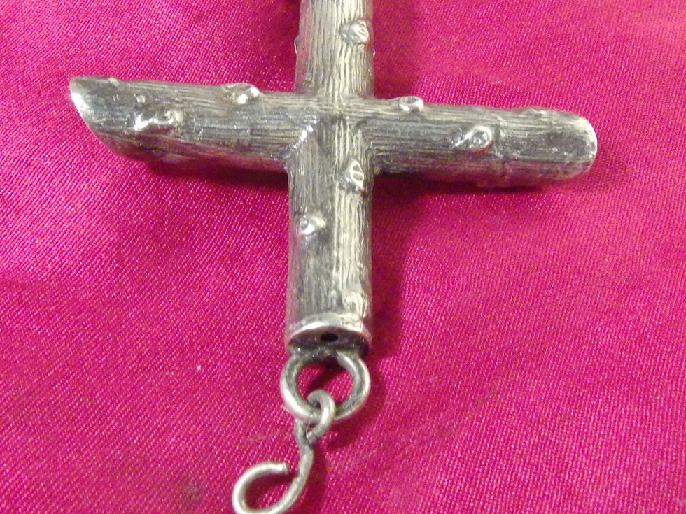 Miniatura: 4116 RARE STERLING SILVER SPANISH INQUISITION CROSS, CIRCA 1820