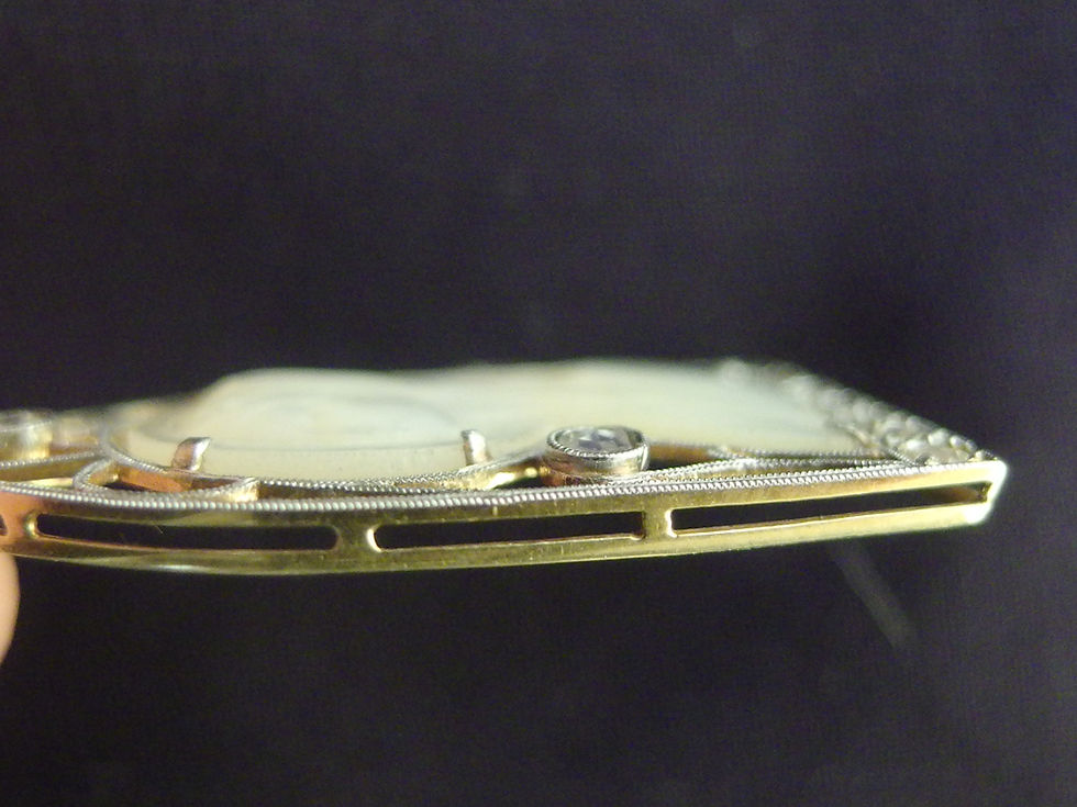 Miniatura: 4459 ORIGINAL VINTAGE RELIGIOUS PENDANT VIRGIN MARY 18K GOLD DIAMONDS, 1920'ies