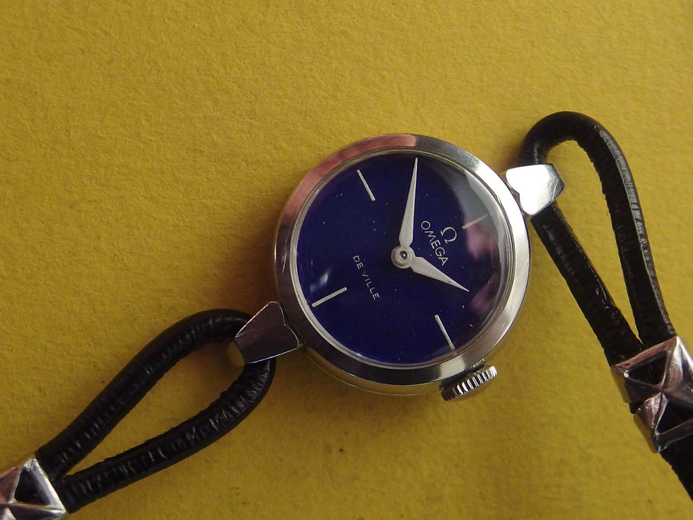 Miniatura: 4576 ORIGINAL VINTAGE OMEGA DE VILLE COCKTAIL WATCH BLUE DIAL 4 LADIES,  C.1959