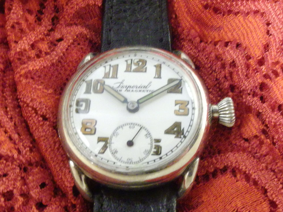 Miniatura: 7242  ANTIQUE  IMPERIAL TRENCH/TRANSITION  WATCH ENAMEL  DIAL, CIRCA 1915-20