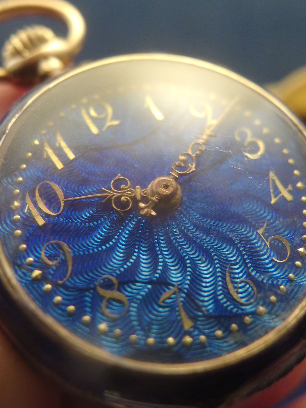 Miniatura: 4360 ORIGINAL VINTAGE EXQUISITE 14K GOLD & DIAMONDS ENAMEL P WATCH, LIS, C. 1880
