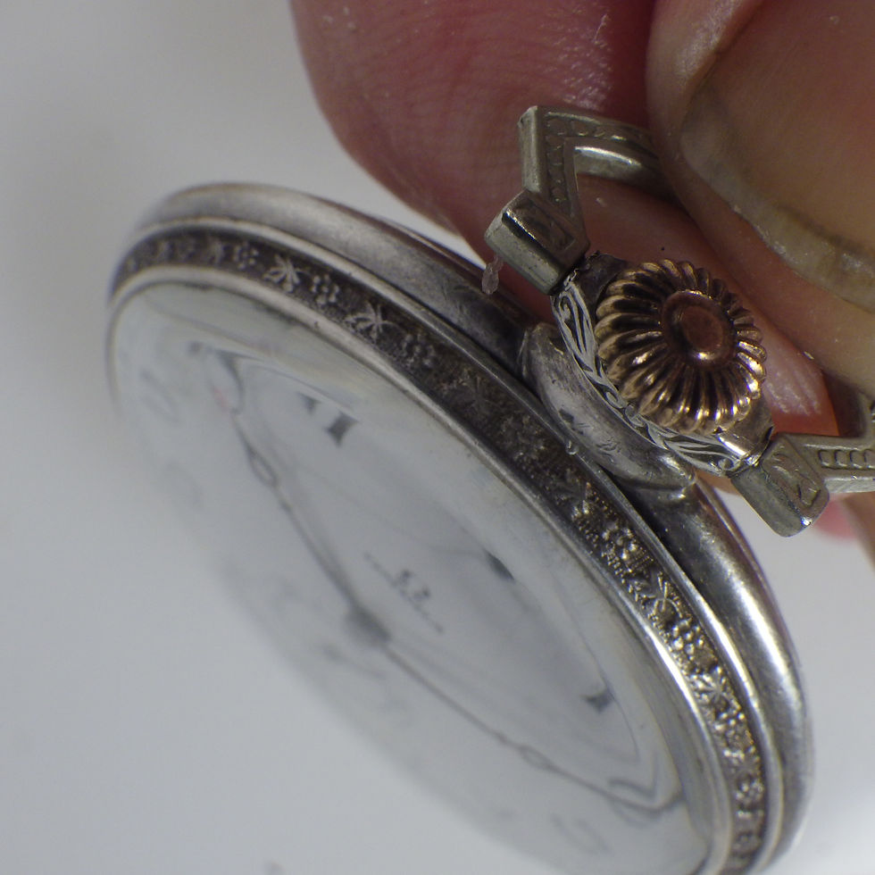Miniatura: 3831 STERLING SILVER ART DECO OMEGA POCKET WATCH CAL. 35.5L