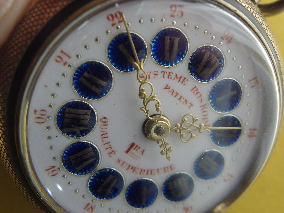 Miniatura: 4524 ORIGINAL HISTORIC ROSKOPF POCKET WATCH BORBON RESTAURATION IN SPAIN, C.1975