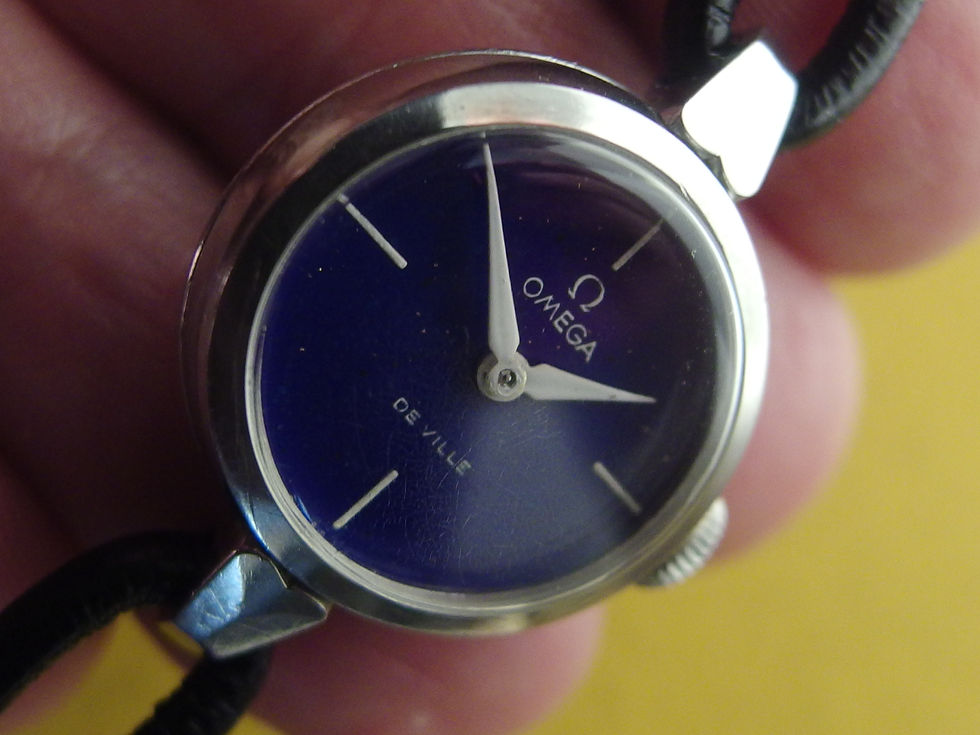 Miniatura: 4576 ORIGINAL VINTAGE OMEGA DE VILLE COCKTAIL WATCH BLUE DIAL 4 LADIES,  C.1959