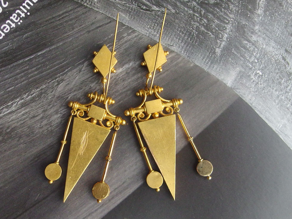 Miniatura: 4579 ORIGINAL ANTIQUE MID 19TH CENTURY 18K GOLD ITALIAN MICRO MOSAIC EARRINGS