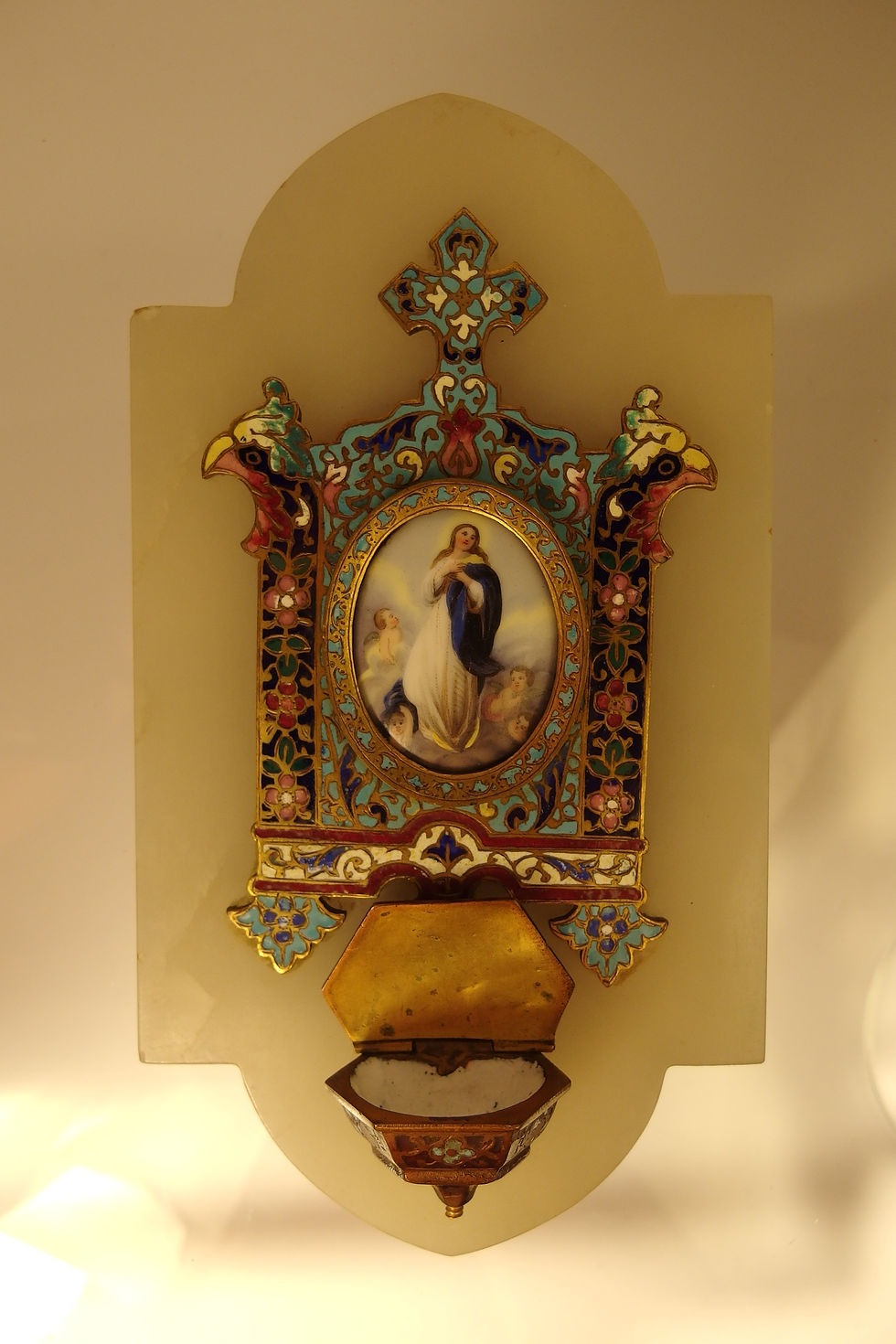 Miniatura: HOLY WATER PICA MODERNIST ENAMEL VERGE CIRCA 1900