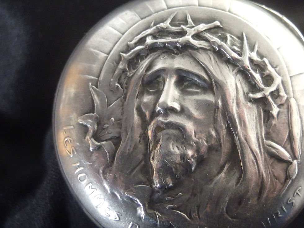 Miniatura: 4292  ORIGINAL RARE RELIGIOUS POCKET WATCH JESUS CHRIST IN STERLING SILVER, 1880