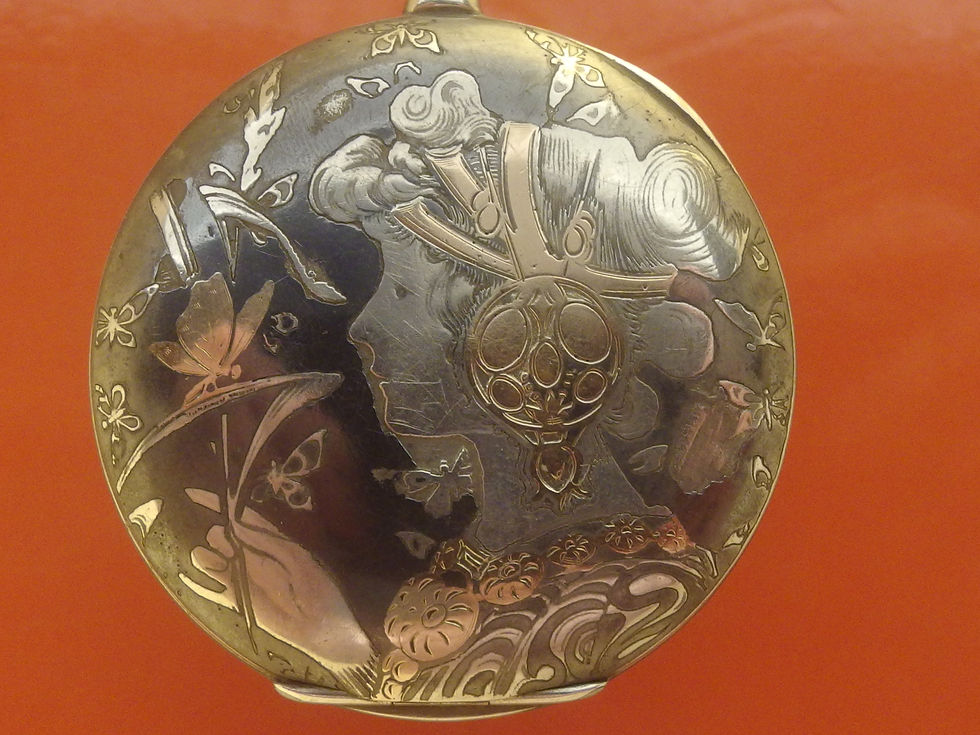 Miniatura: 4323 VINTAGE ART NOUVEAU LADY, GOLD NIELLO ORION P WATCH, 1900