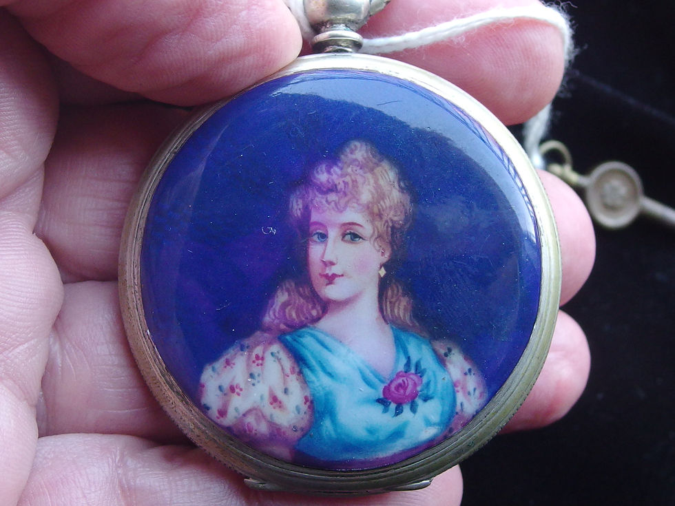 Miniatura: 4399 古董 L. VRARD & Co 天津（中國）P. 手錶銀琺瑯，約 1890 年