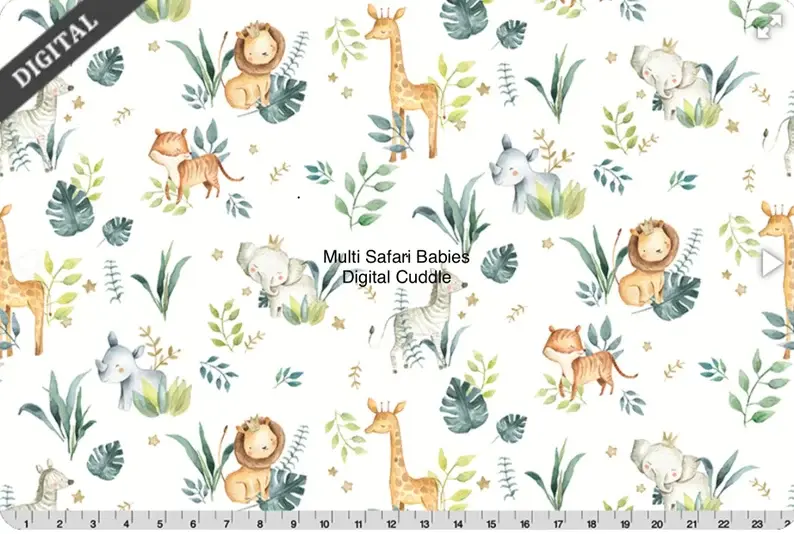 Safari Babies Multi Digital Cuddle by Shannon Fabrics
