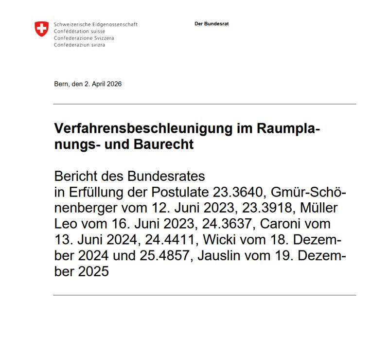 Der Bundesrat will Wohnbau durch Innenentwicklung zum nationalen Interesse erklären.