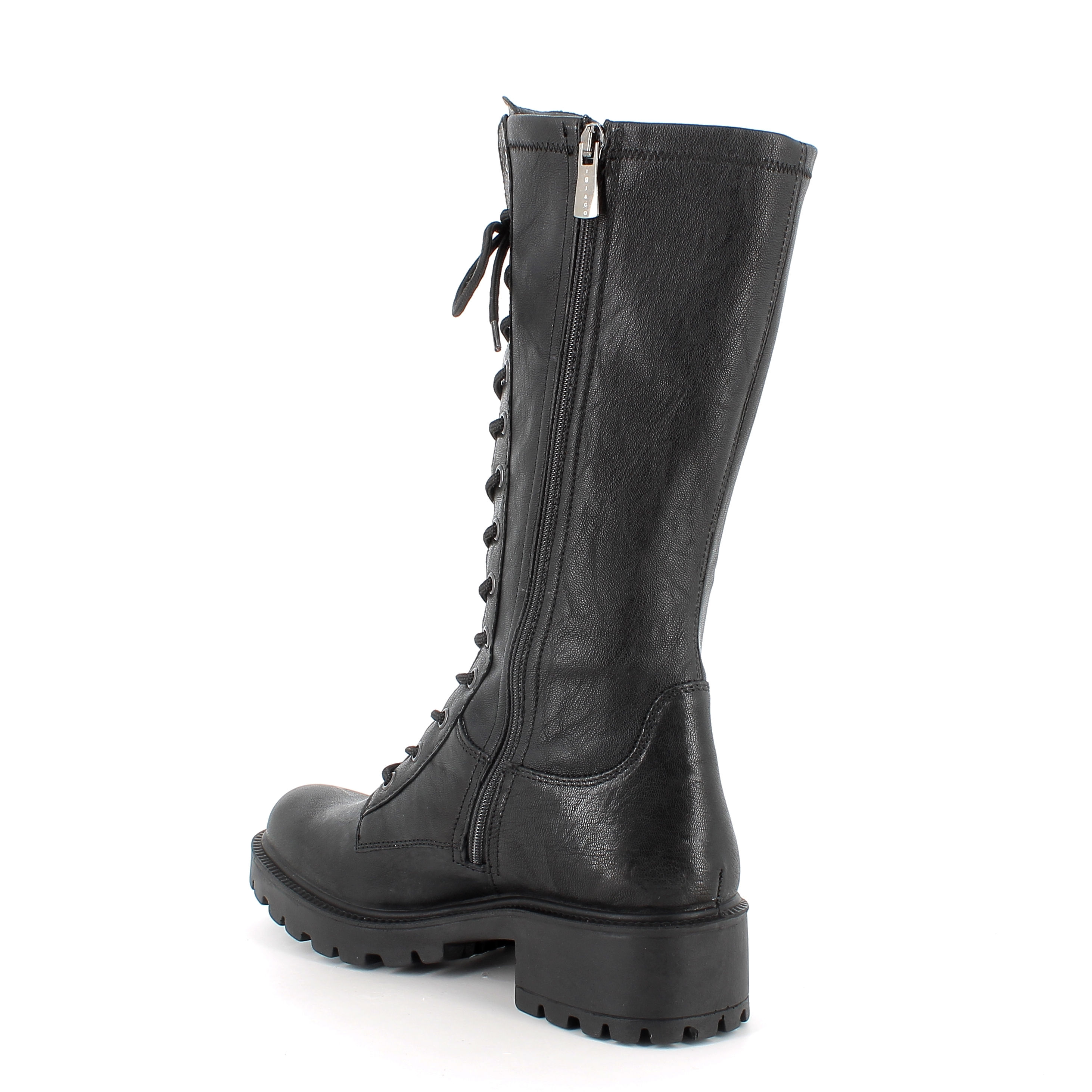 Stivale alto donna IGI&CO in pelle nera con zip laterale