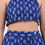 Thumbnail: Block Print Halter Neck Co-ord Set (Navy)