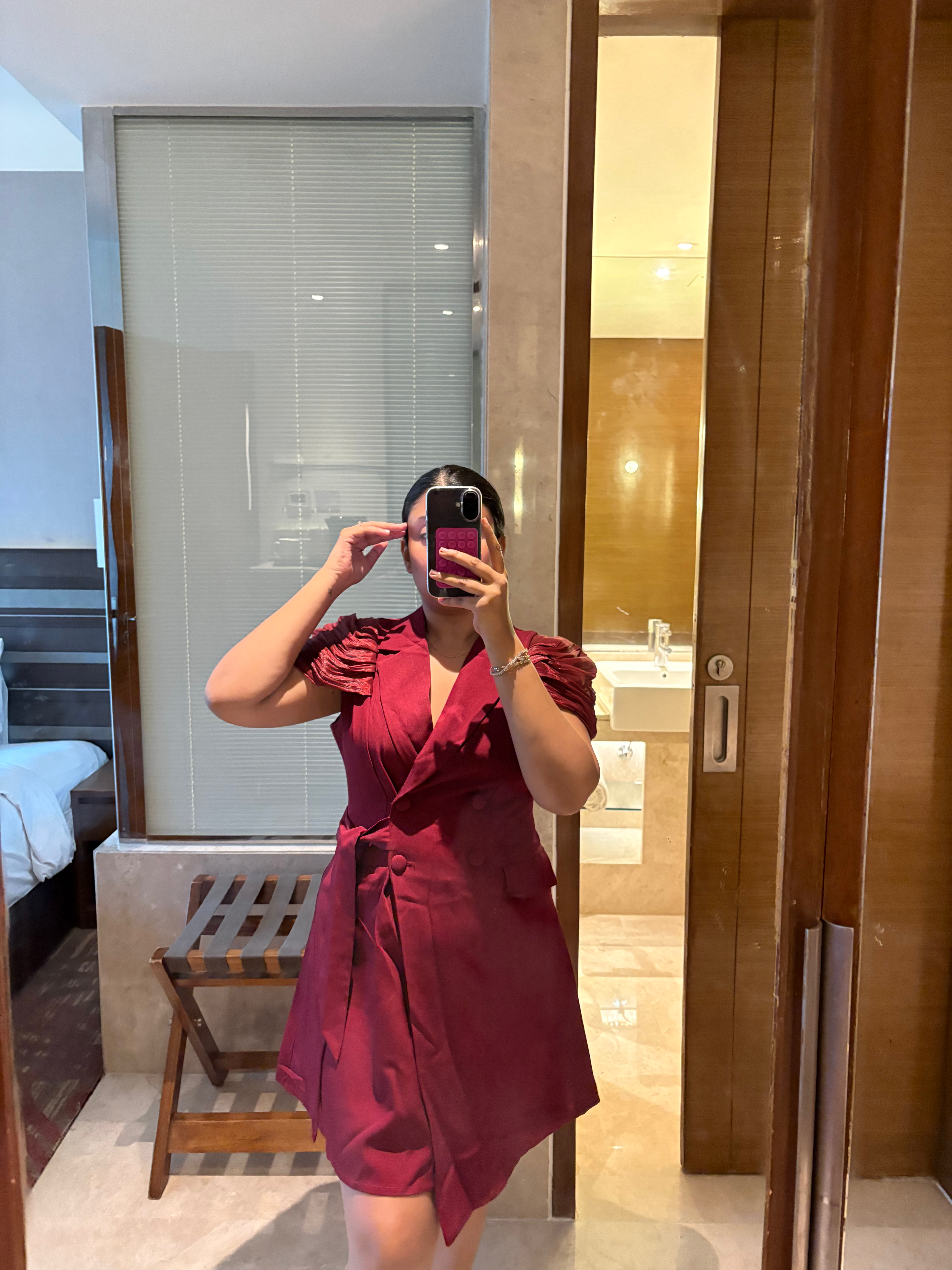 Luxe Blazer Dress Maroon