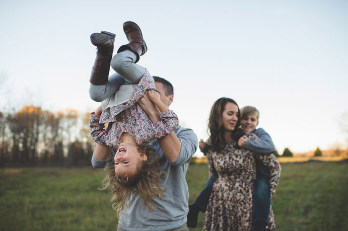 Family at the countryside