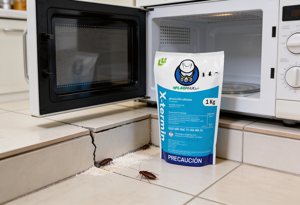 Xtermin en Polvo: el único insecticida que puedes usar en motores, hornos de microondas y grietas sin causar cortos ni manchas
