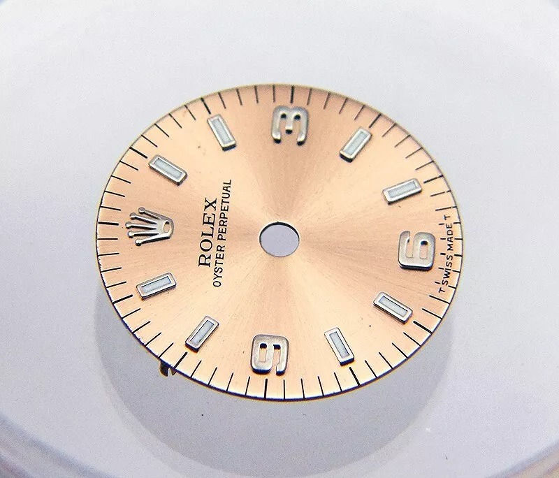Thumbnail: Genuine Rolex Ladies Oyster Perpetual 24mm 76080 76094 Salmon Pink Arabic Dial