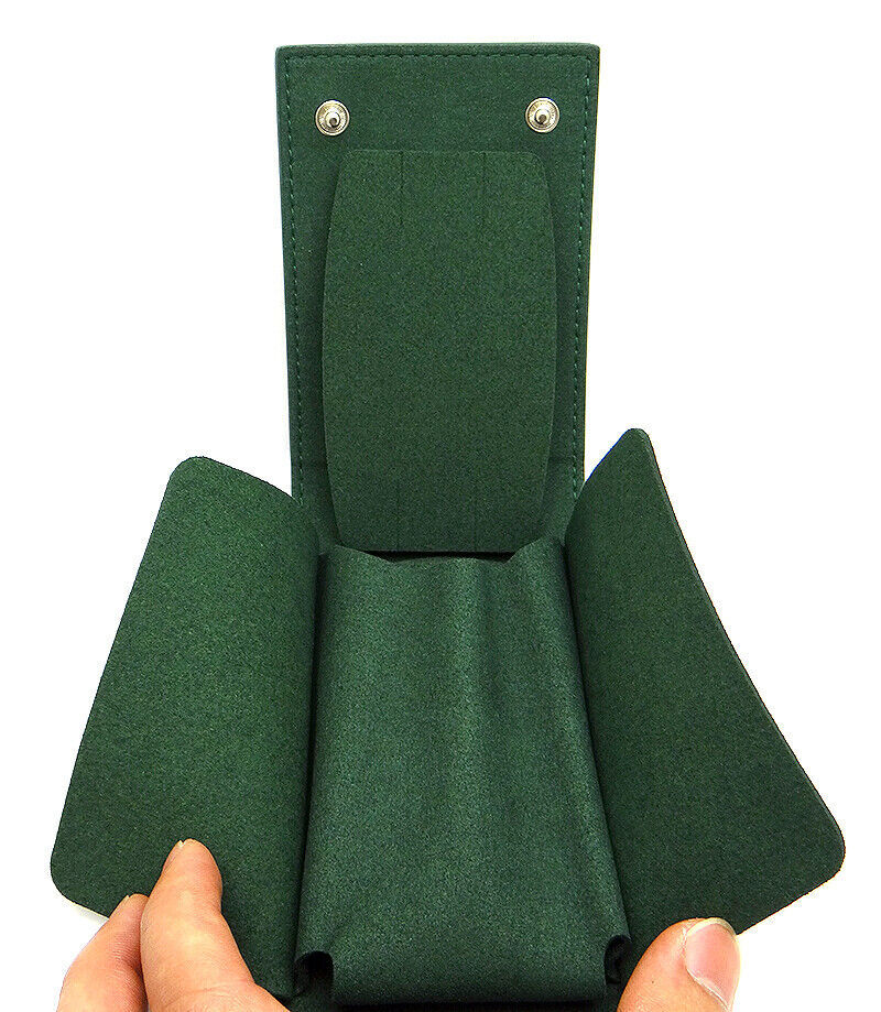 Thumbnail: New genuine rolex green leather travel storage protection service premium pouch