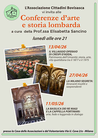 Locandina SancinoConferenza d'arte in Bovisasca