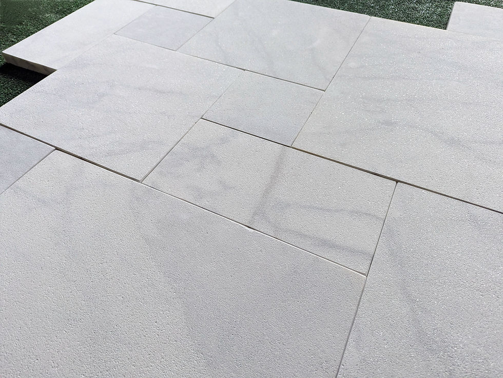 Thumbnail: Carrara White | Sandblasted Marble Pavers