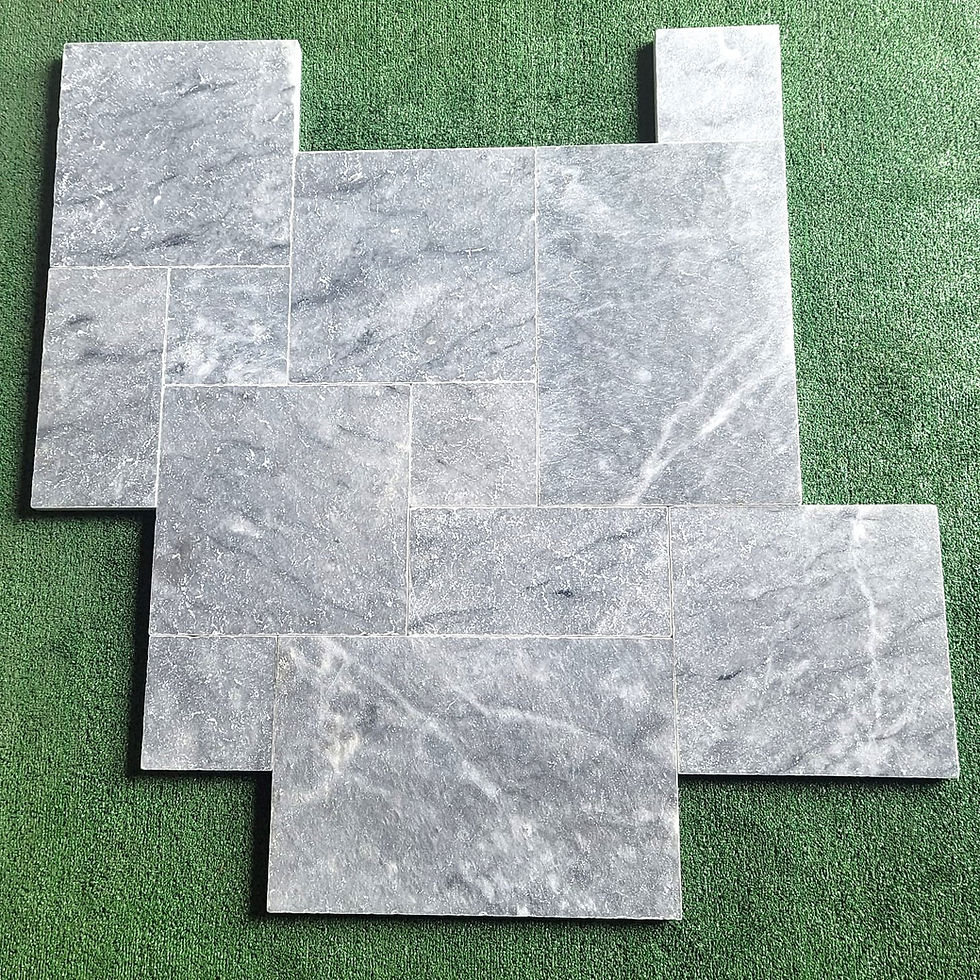 Thumbnail: Ocean Blue Tumbled Marble Pavers Pool Patio Driveway