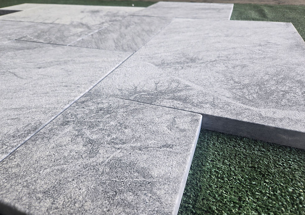 Miniatura: Sky Silver Sandblasted Marble Pavers for outdoors pools patios