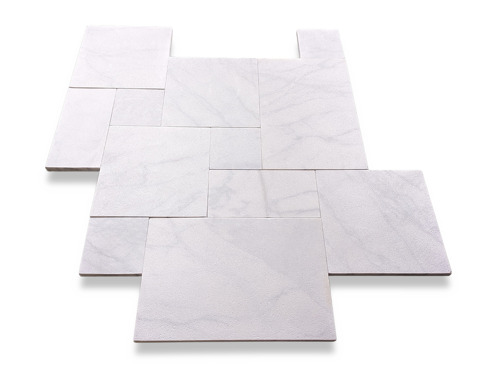 Thumbnail: Carrara White | Sandblasted Marble Pavers