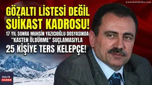 GÖZALTI LİSTESİ DEĞİL SUİKAST KADROSU! 17 YIL SONRA MUHSİN YAZICIOĞLU DOSYASINDA "KASTEN ÖLDÜRME" SUÇLAMASIYLA 25 KİŞİYE TERS KELEPÇE!