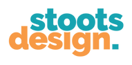 Stoots design color logo in teal and orange