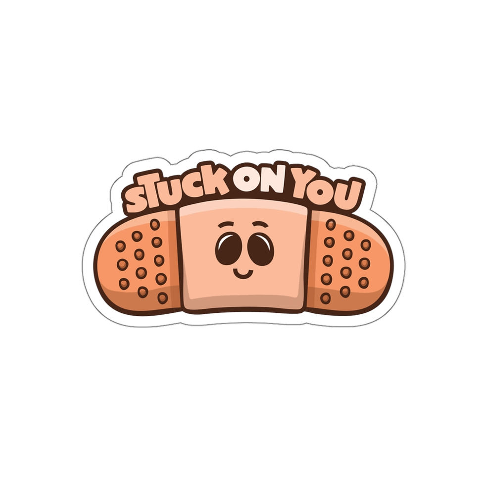 Thumbnail: stuck on you die cut sticker.