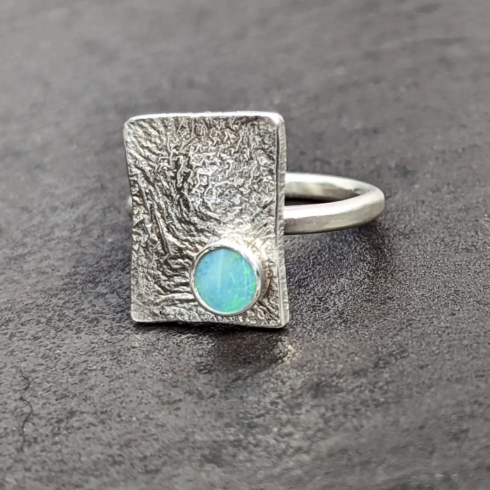 Reticulated silver and Opal ring