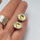 Thumbnail: Citrine centered silver flower stud earrings.