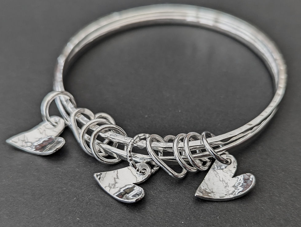 Charlie and Lola Heart Bangle with extra hearts