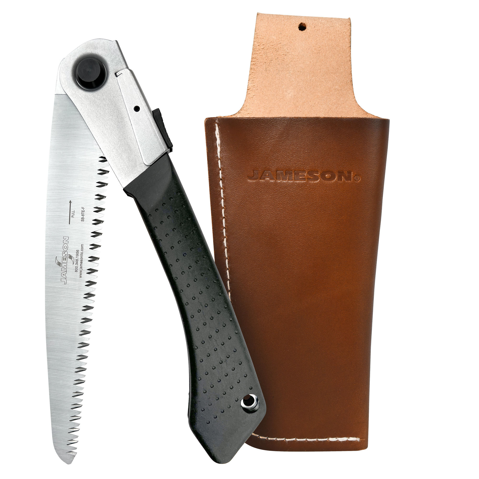 Folding Hand Saw with Leather Holster, 8″