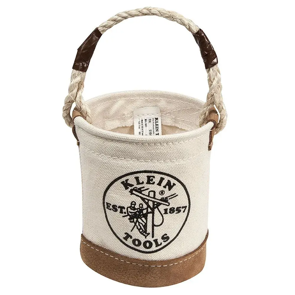 Klein Tools 5104MINI Mini Tool Bucket, Tool Bucket with Leather-Bottom