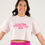 Thumbnail: Lazy Hips Athletic Club Cropped Light Pink Acid Washed Shirt