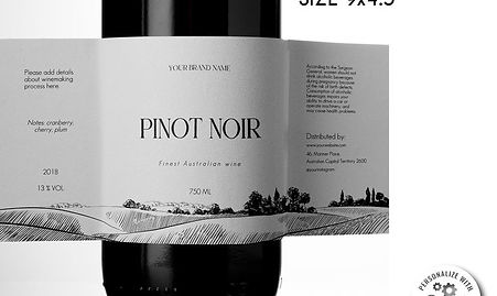 Modèle d'étiquette de bouteille de vin minimaliste _ design moderne enveloppant (télécharg