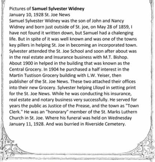 Samuel Sylvester Widney info