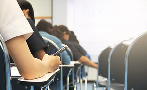 Hands university student holding pen wri
