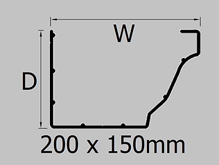 200x150mm extruded aluminium moulded ogee gutter profile