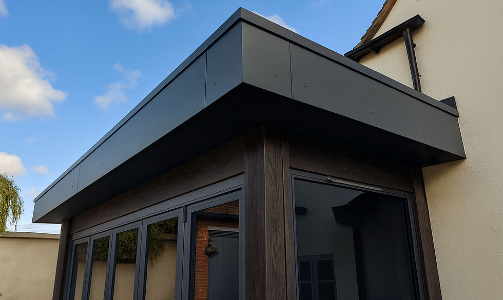 installed aluminium fascia in anthracite grey