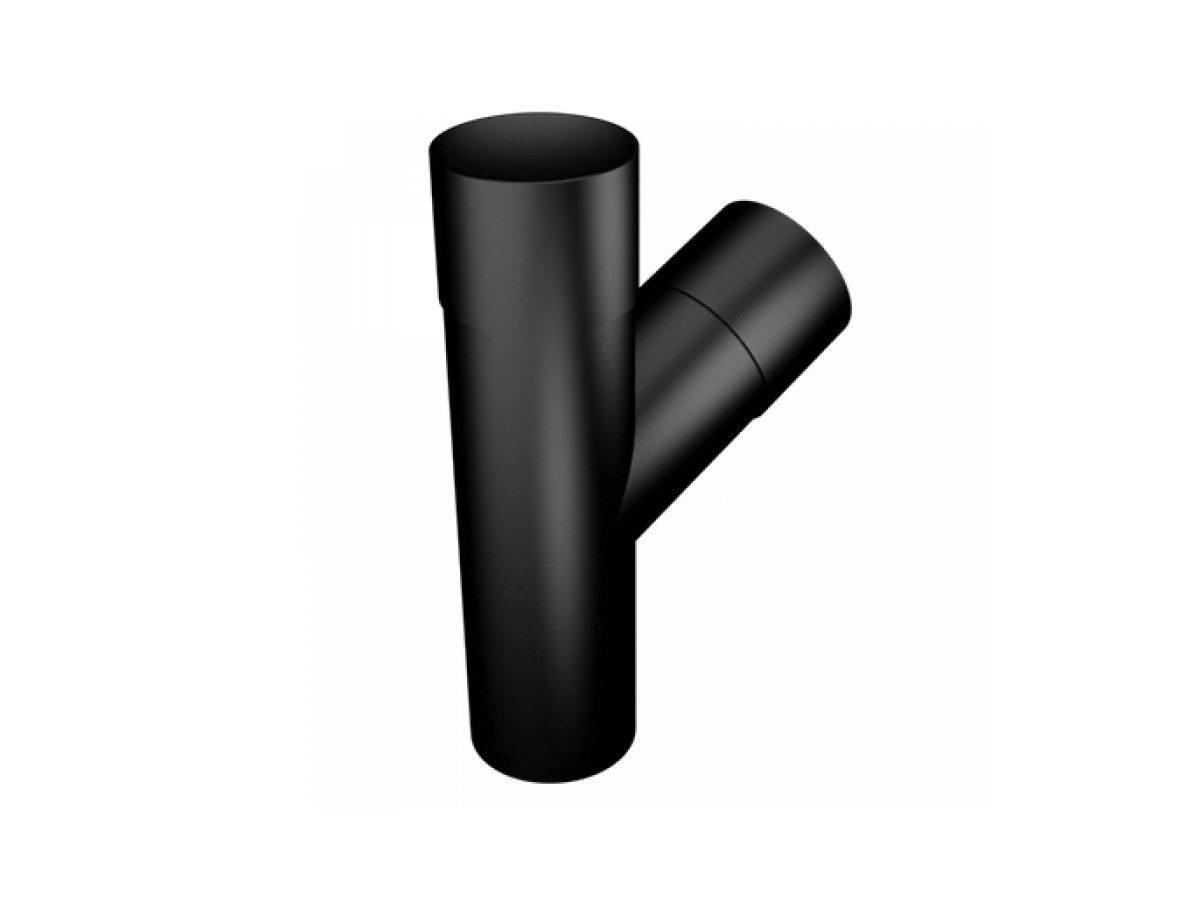 76mm Round Swaged Downpipe 112.5 Degree Branch