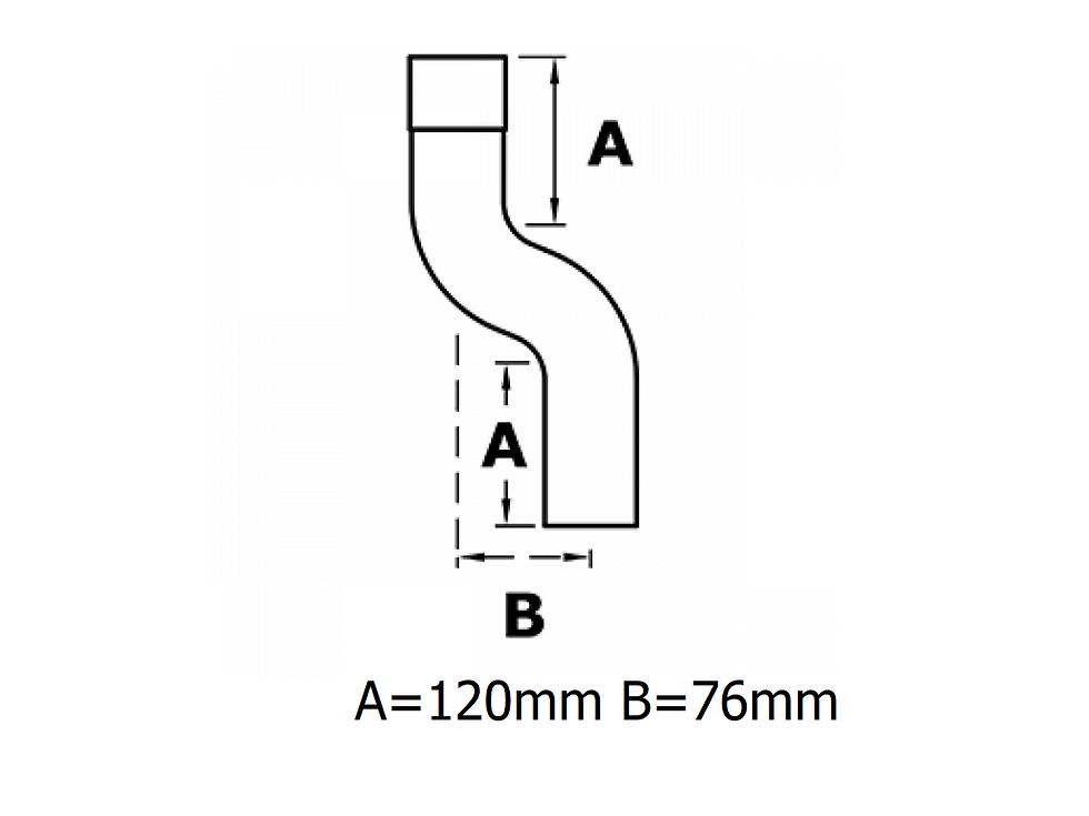 Thumbnail: 101mm Round Swaged Downpipe Fixed Offset 76mm Projection